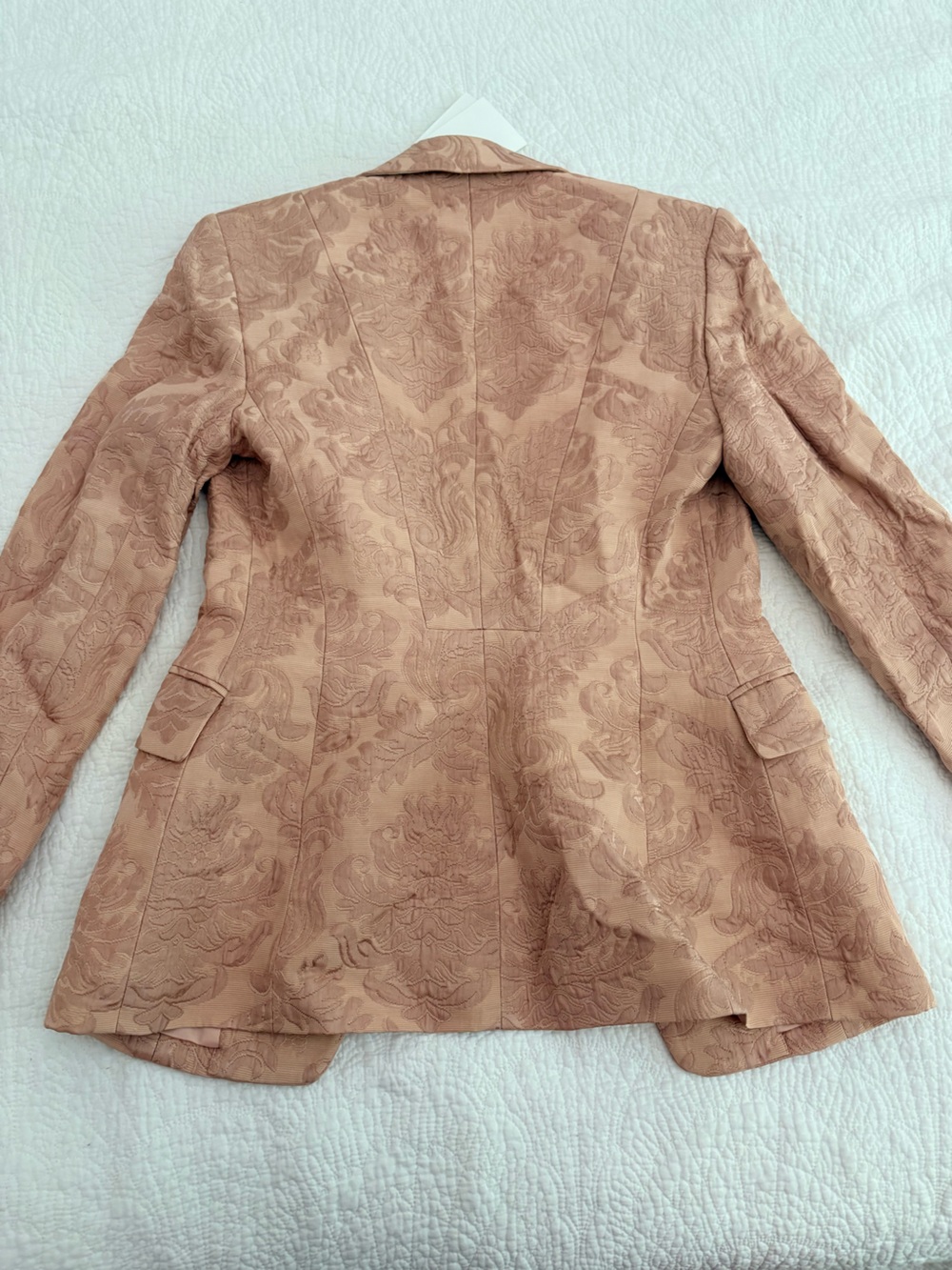 Theory Embossed Floral Jacquard Blazer in Blush - Picture 4 of 4
